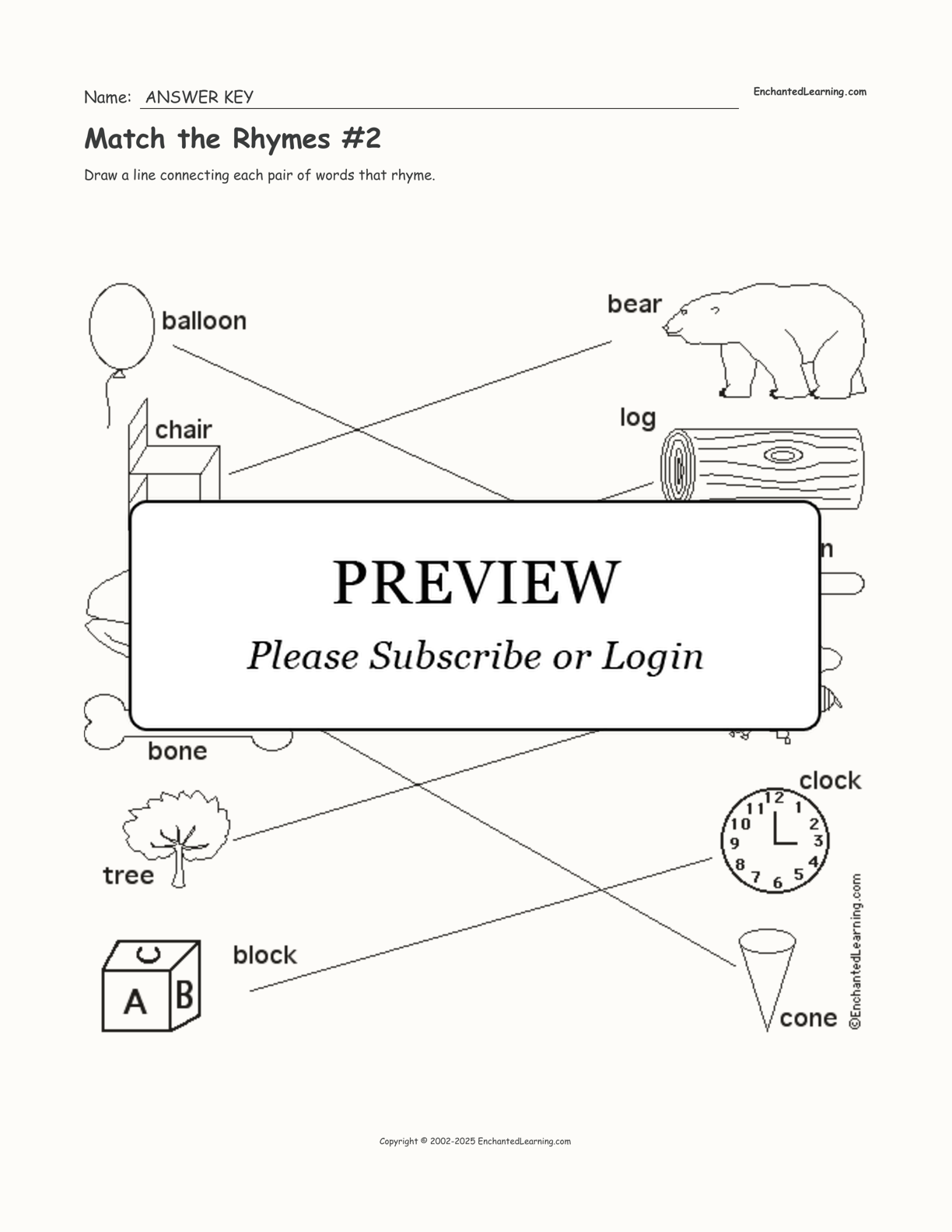 Match the Rhymes #2 interactive worksheet page 2