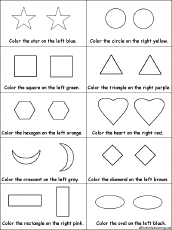 Search result: 'Color the Shapes on the Left or Right - Learning Left and Right'