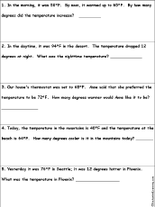 Search result: 'Fahrenheit Temperature Word Problems Worksheet #1'