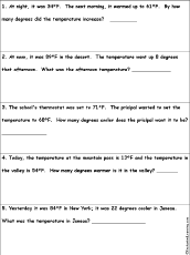Search result: 'Fahrenheit Temperature Word Problems Worksheet #2'