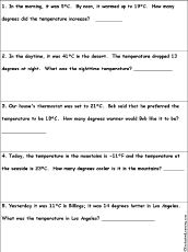 Search result: 'Celsius Temperature Word Problems Worksheet #2'