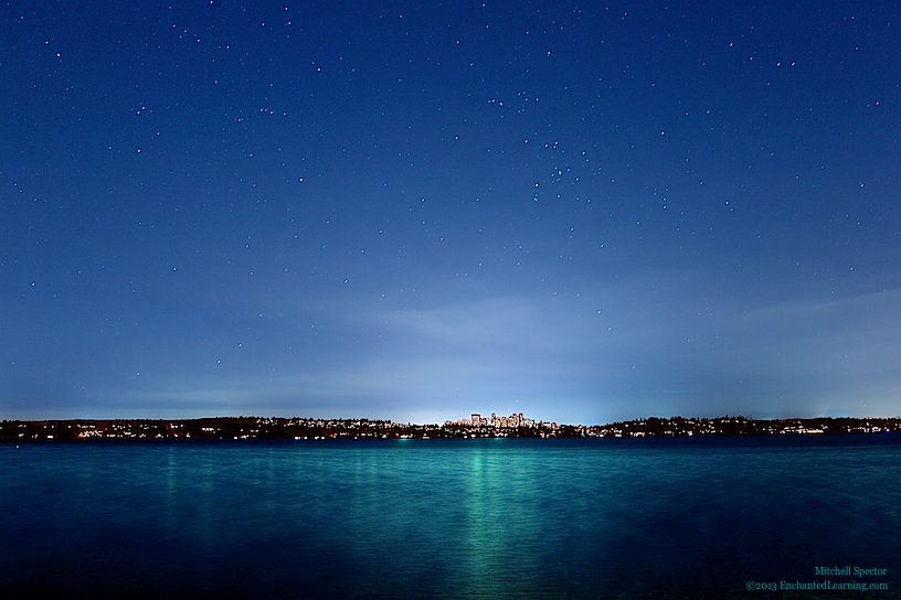 Bellevue and Lake Washington under the Stars