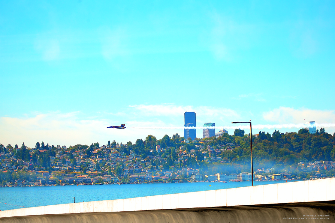 Blue Angel in Front of the Seattle Skyline