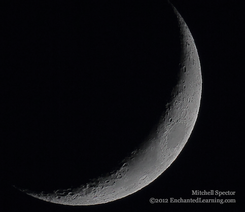 Waxing Crescent Moon, from Three Photos in One Evening