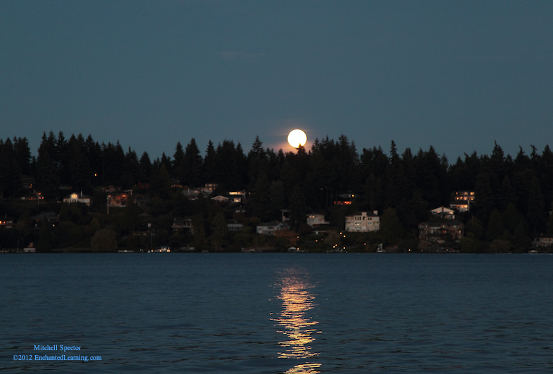 Second-Day Harvest Moon Almost Above the Hills