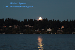 Second-Day Harvest Moon Almost Above the Hills