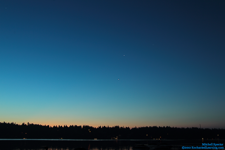 Venus and Jupiter over Lake Washington