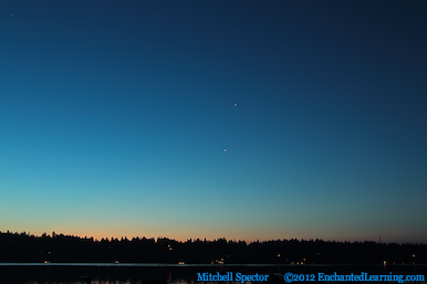 Venus and Jupiter over Lake Washington