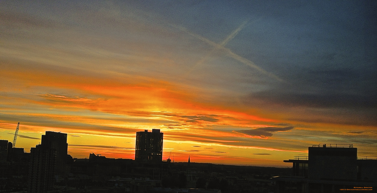 Sunset over London's East End