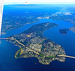 Mercer Island and Mount Rainier