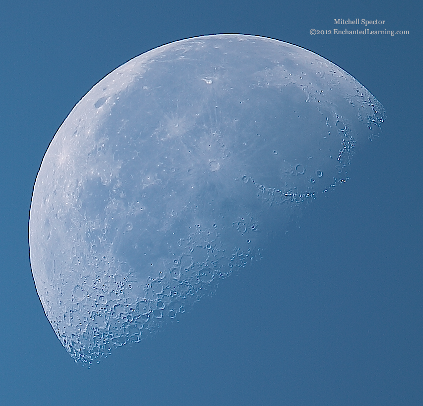 Daylight Moon, Waning Gibbous 58% Illuminated