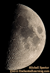 First Quarter Moon, 53.5% Illuminated