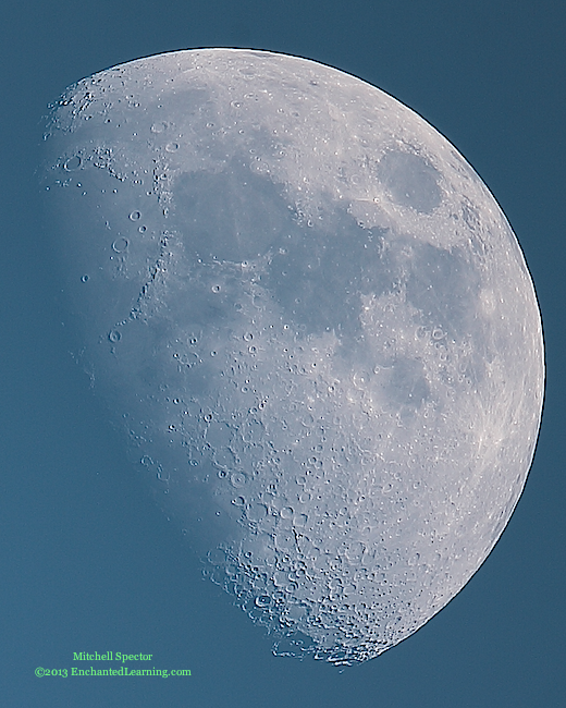Waxing Gibbous Moon in the Daylight, 69% Illuminated