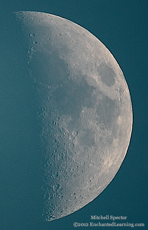 First Quarter Moon in Daylight