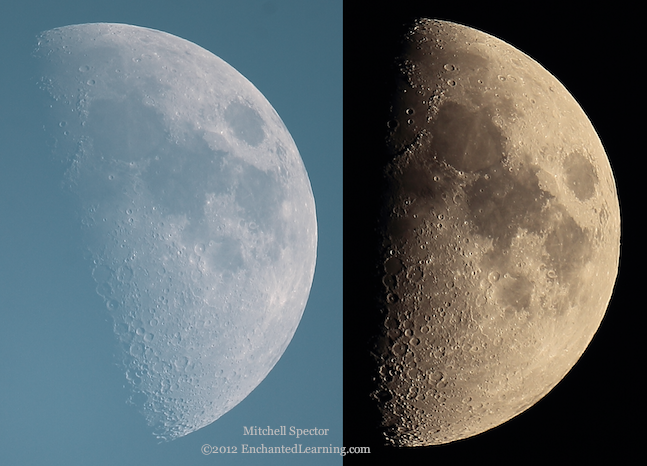 Just Past First Quarter Moon, Day and Night