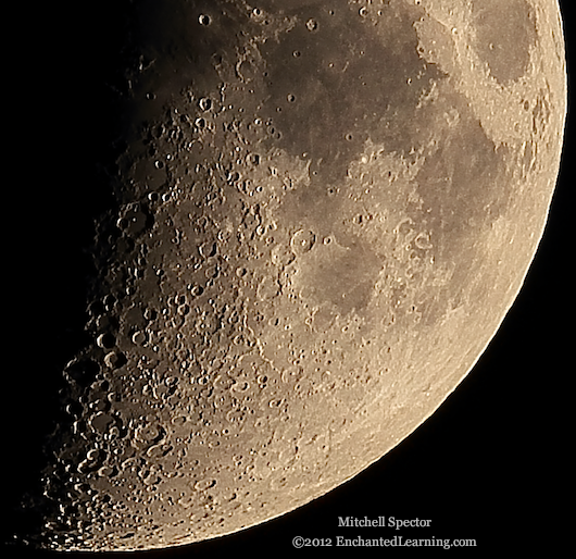 Close-up of Bottom Half of First-Quarter Moon