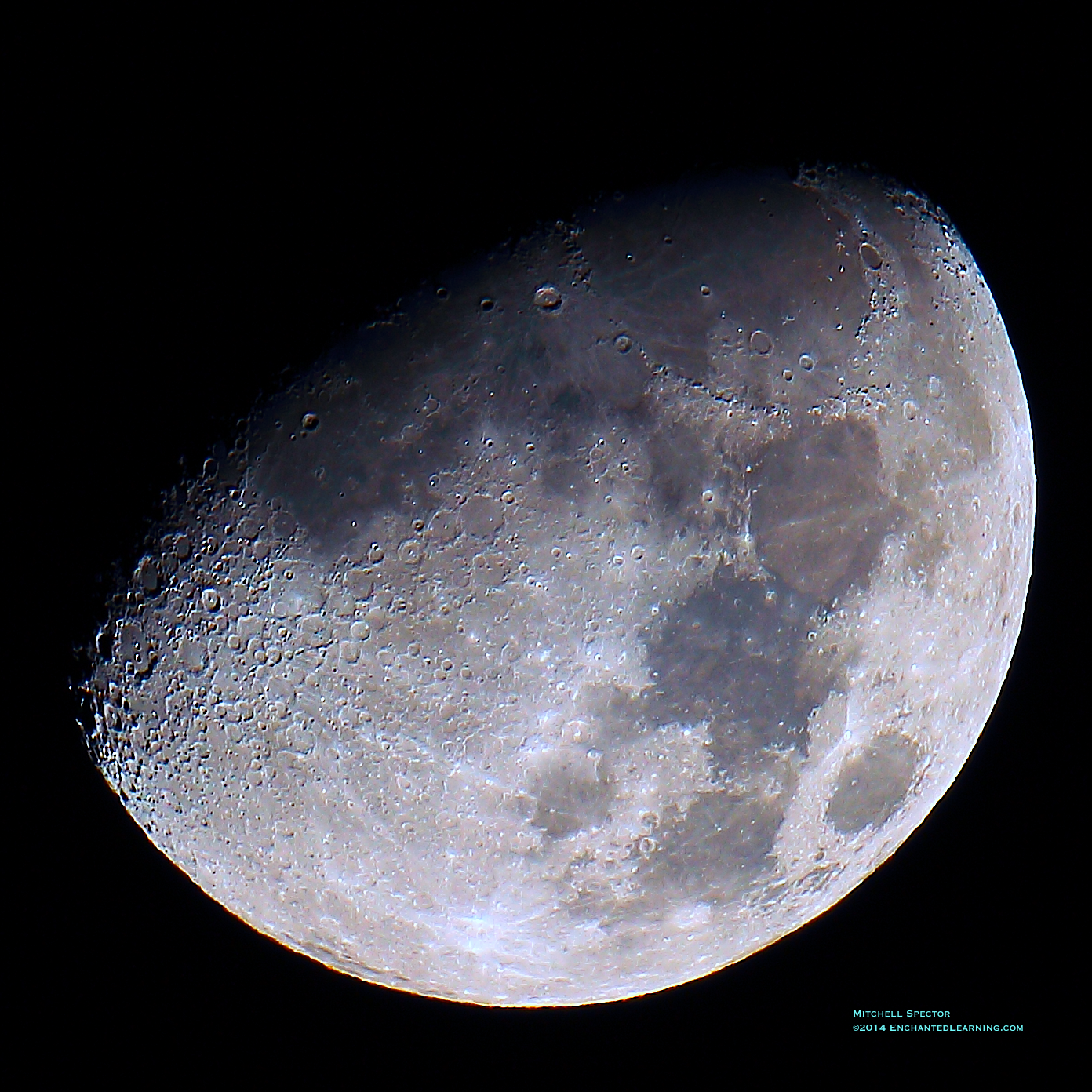 moonの宝物6 Waxing Crescent Moon 6% Illuminated - EnchantedLearning.com