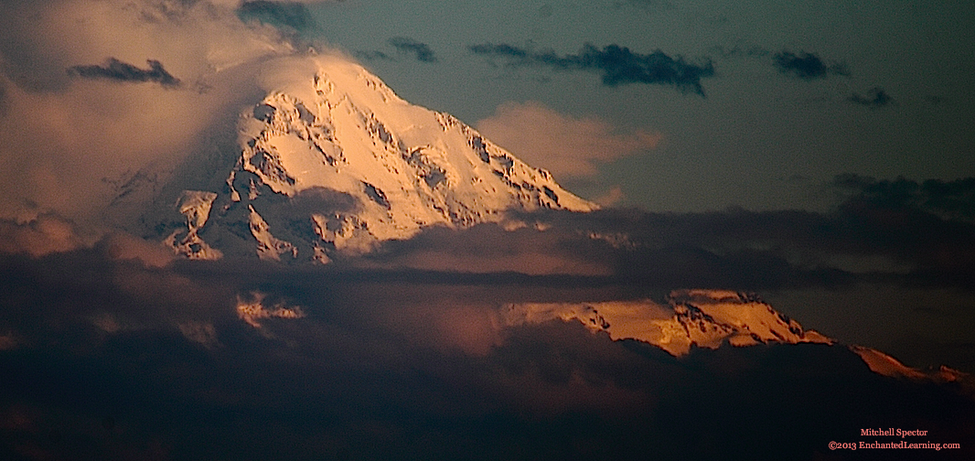 Mt. Rainier in the Setting Sun