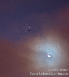 The Pleiades Looking Down on the Moon