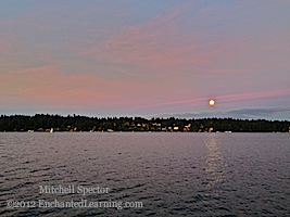 Harvest Moon Rising at Sunset