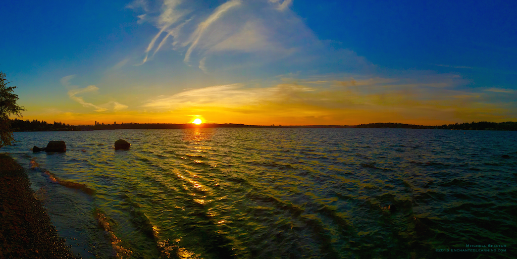 Seattle and Lake Washington at Sunset