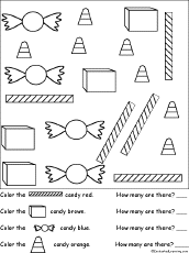 Search result: 'Sorting: Color and count the candies Worksheet #1 Printout'