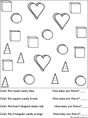 Search result: 'Sorting: Color and count the candies Worksheet #2 Printout'