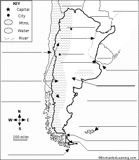 Search result: 'Label the Map of Argentina Printout'