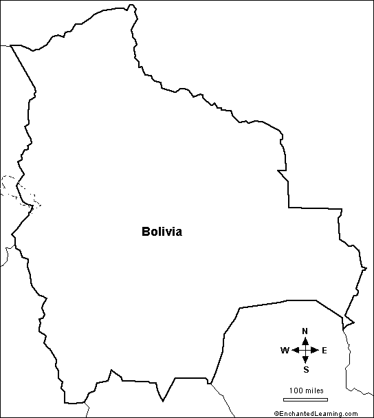 outline map Bolivia