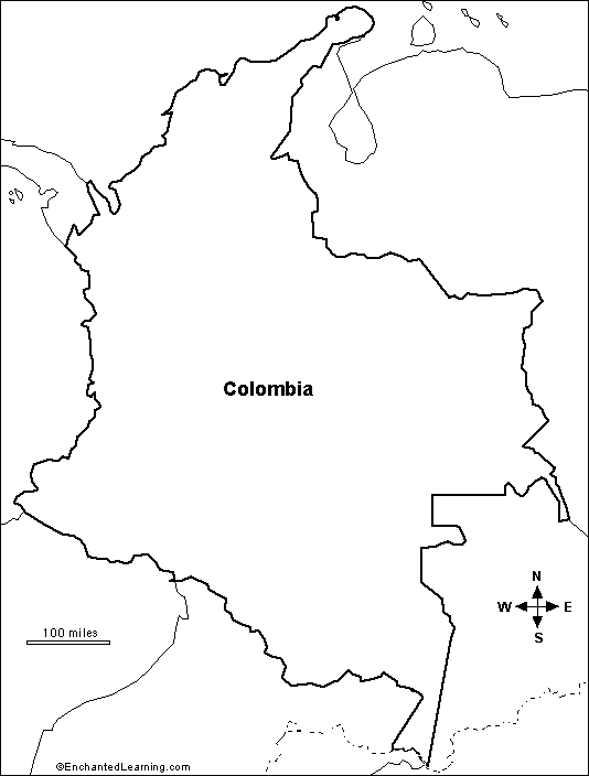 Search result: 'Outline Map: Colombia'
