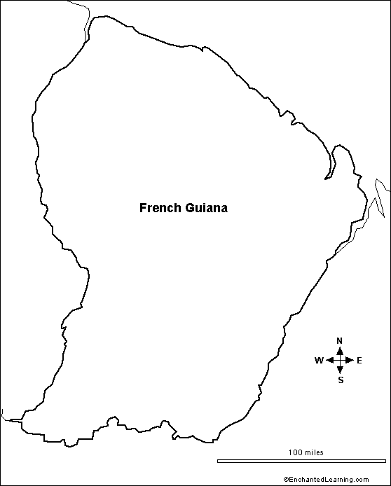 outline map French Guiana