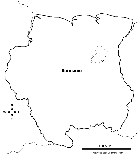 outline map Suriname