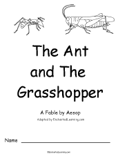 Search result: 'The Ant and the Grasshopper: A Fable by Aesop, A Printable Book for Early Readers'