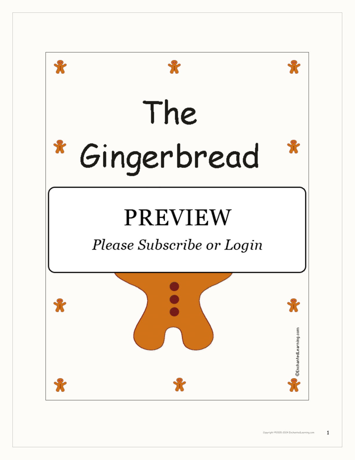 'The Gingerbread Man' Book interactive printout page 1