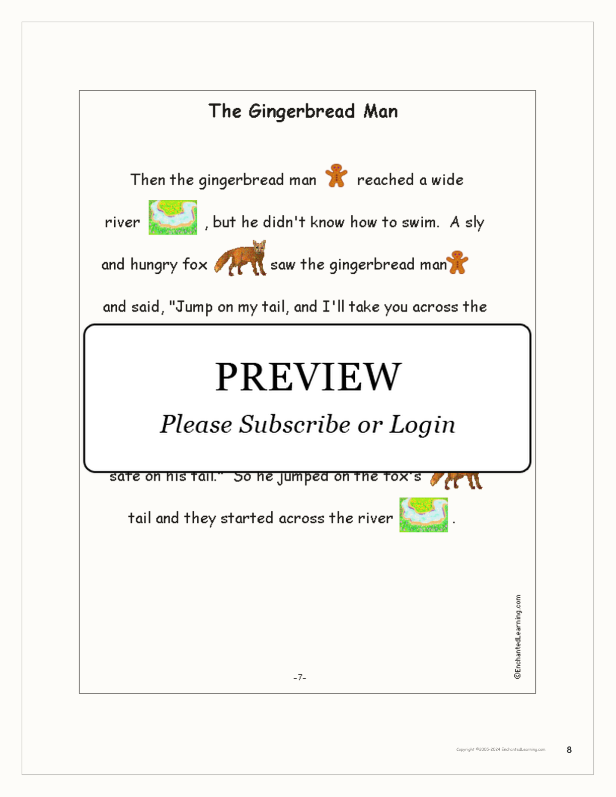 'The Gingerbread Man' Book interactive printout page 8
