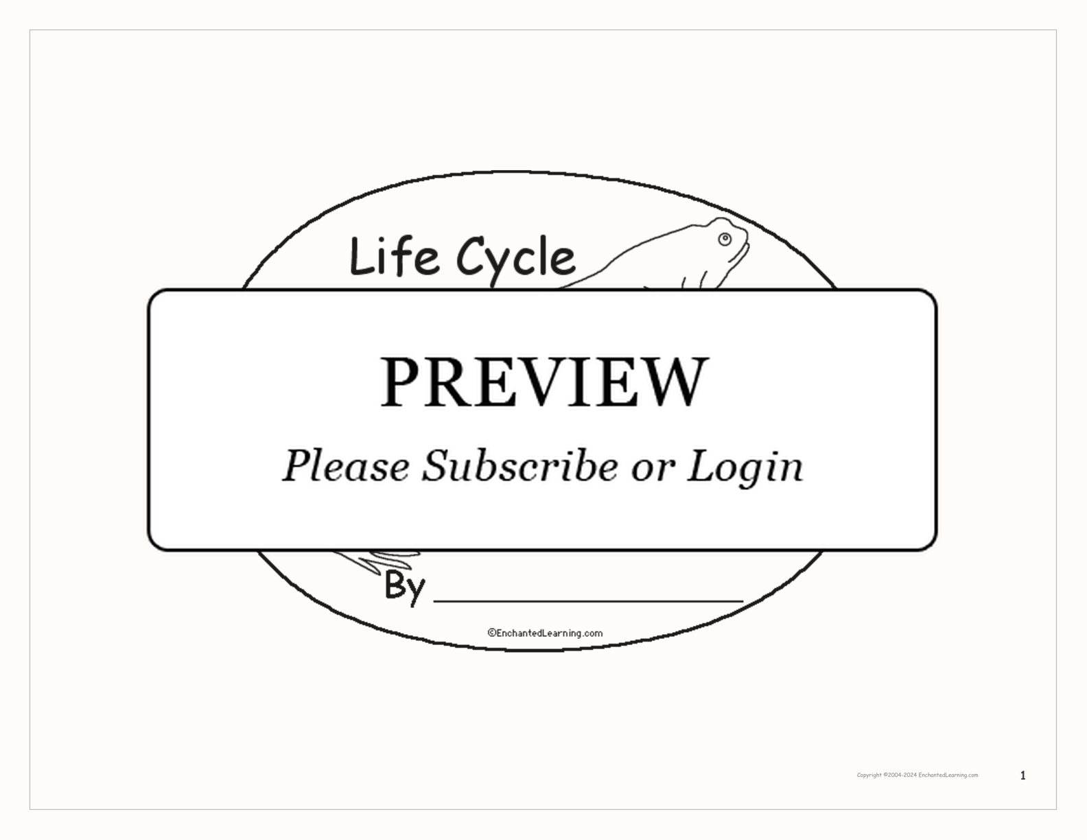 Life Cycle of a Frog: A Printable Book interactive printout page 1