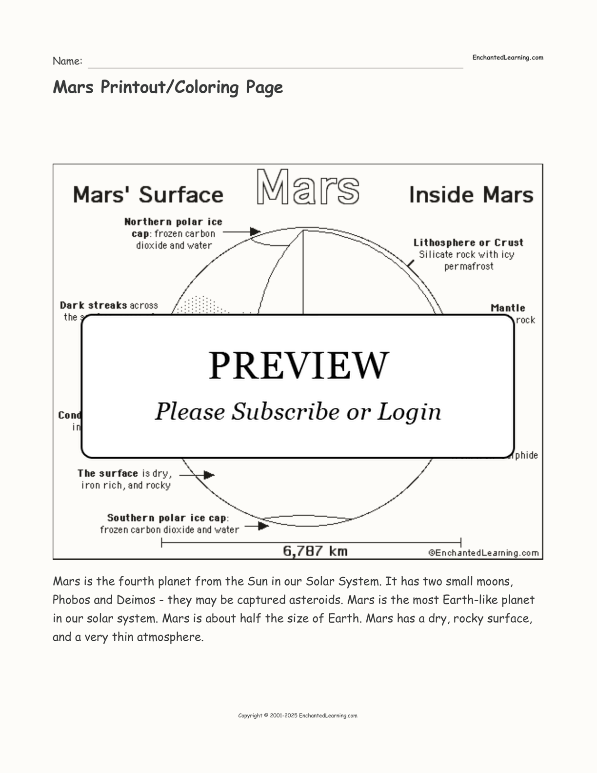 mars coloring page