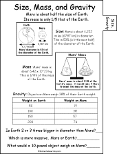 Size, Mass Gravity