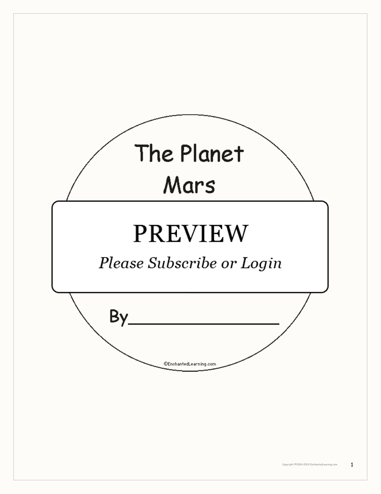 Mars Printable Book interactive worksheet page 1
