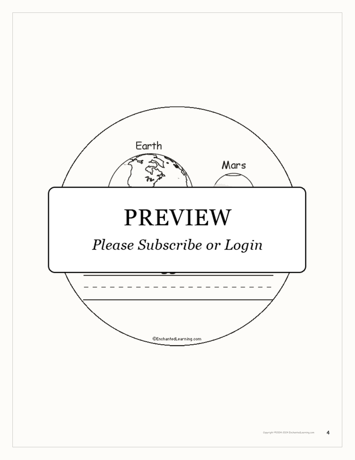 Mars Printable Book interactive worksheet page 4