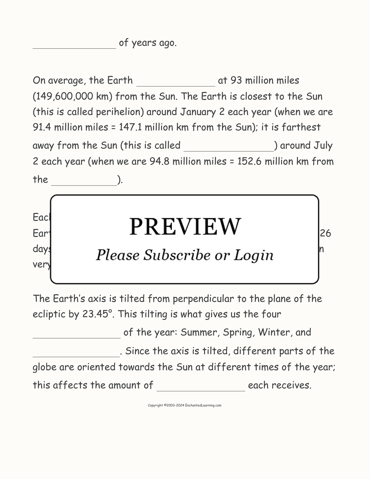 Earth: Cloze Activity interactive worksheet page 2