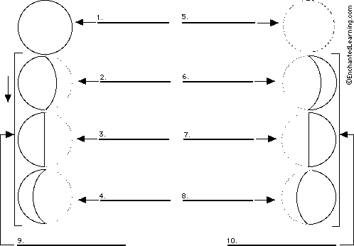 moon phases diagram to label