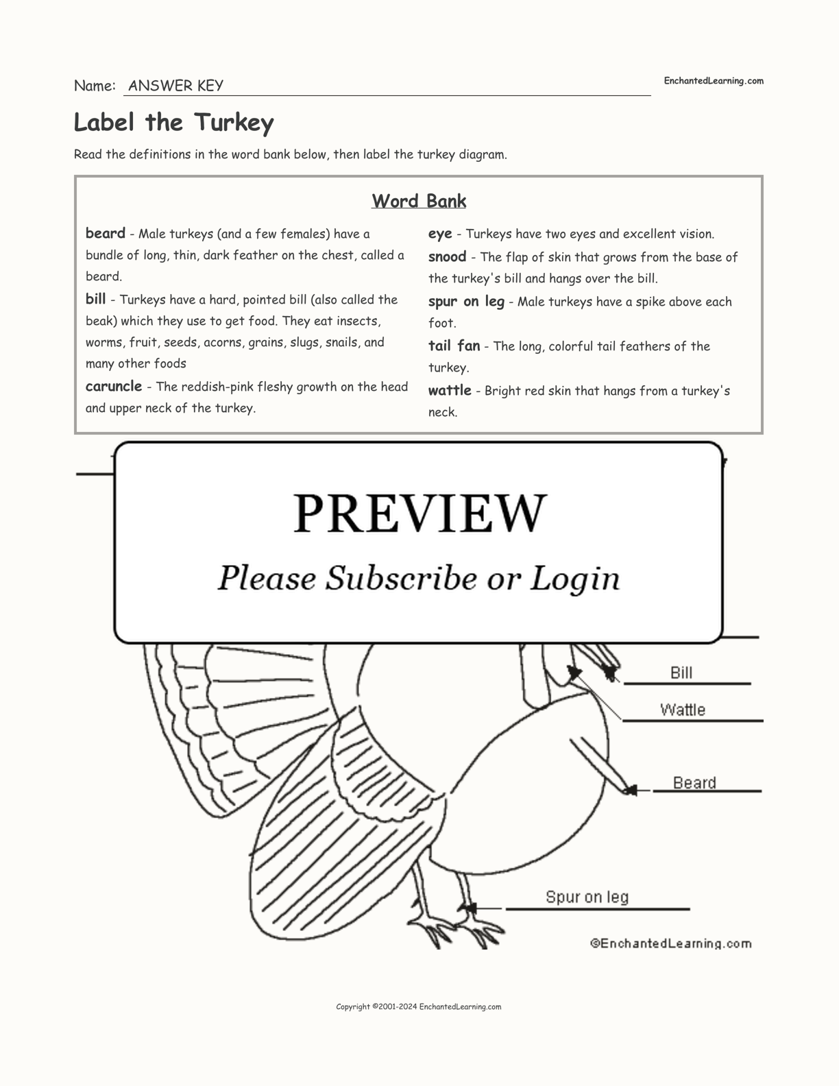 Label the Turkey interactive worksheet page 2