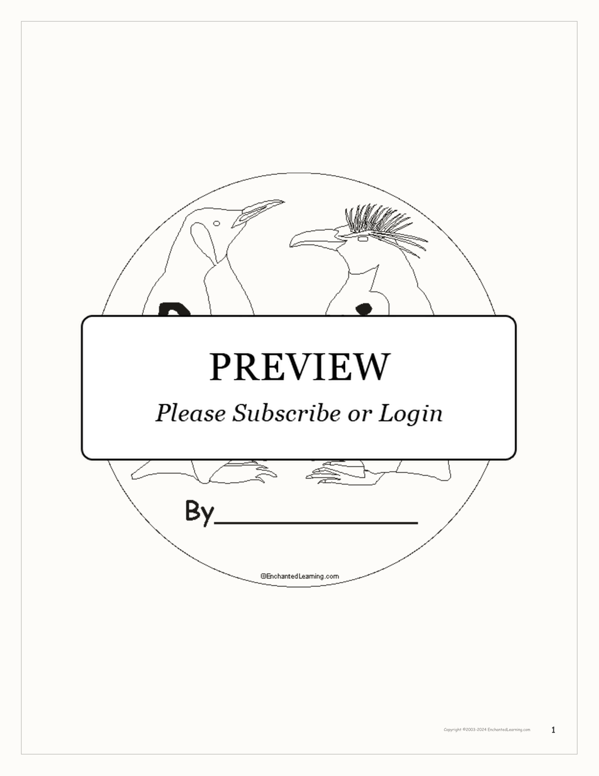 Penguin Shape Book Printouts interactive worksheet page 1