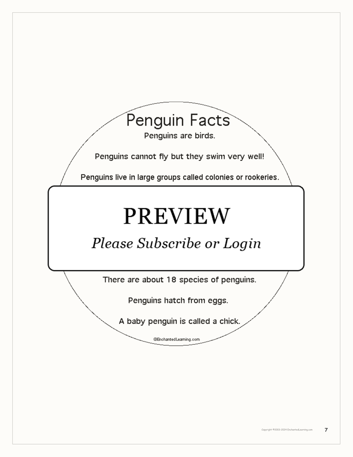 Penguin Shape Book Printouts interactive worksheet page 7