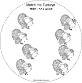 Search result: 'Turkey Shape Book: Turkey Matching'
