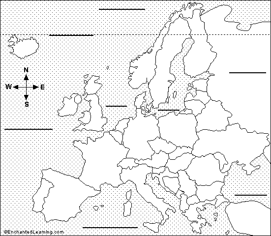 European map to label