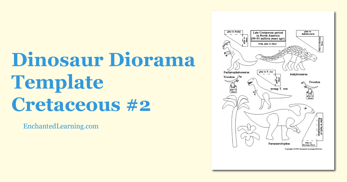 Dinosaur Diorama Template Cretaceous #2 - Enchanted Learning