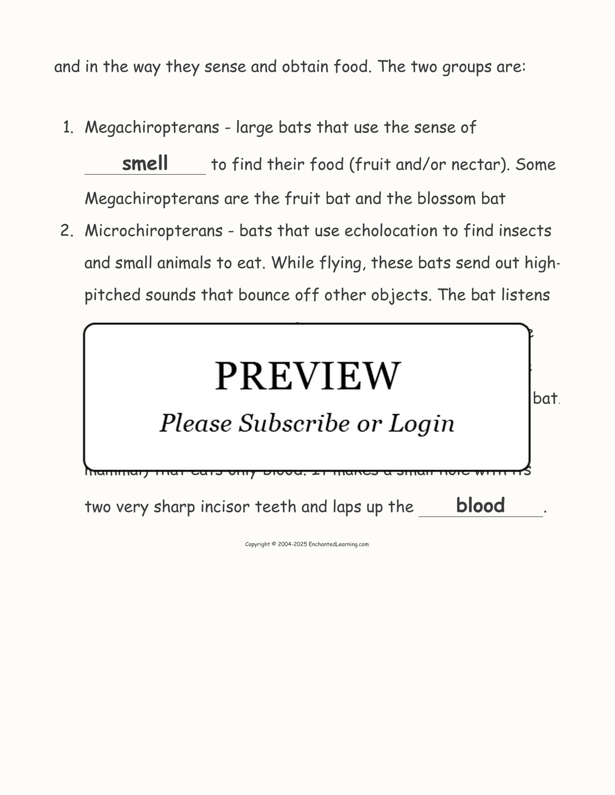 Bats: Cloze Activity interactive worksheet page 4