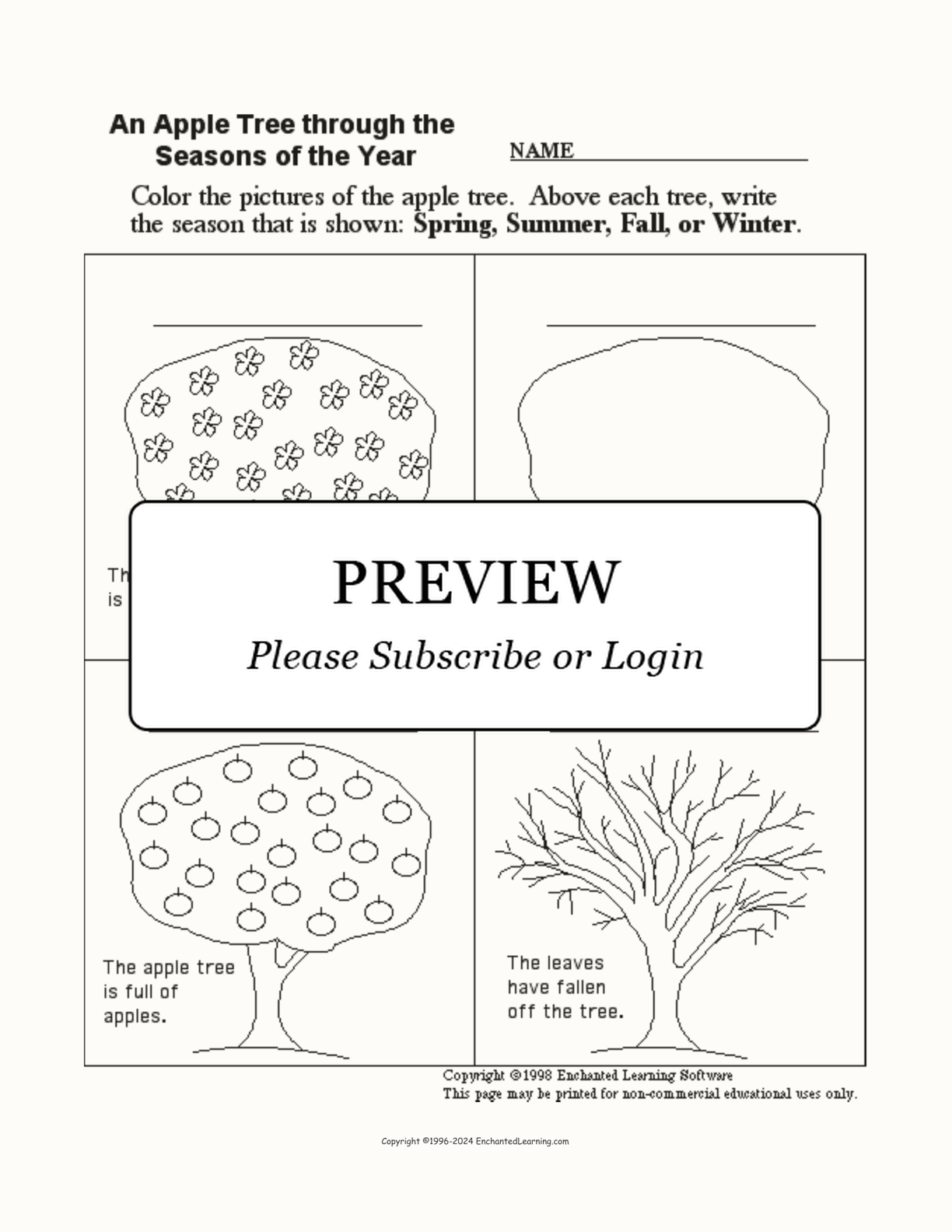 Label-Me! Seasons Printout interactive worksheet page 1